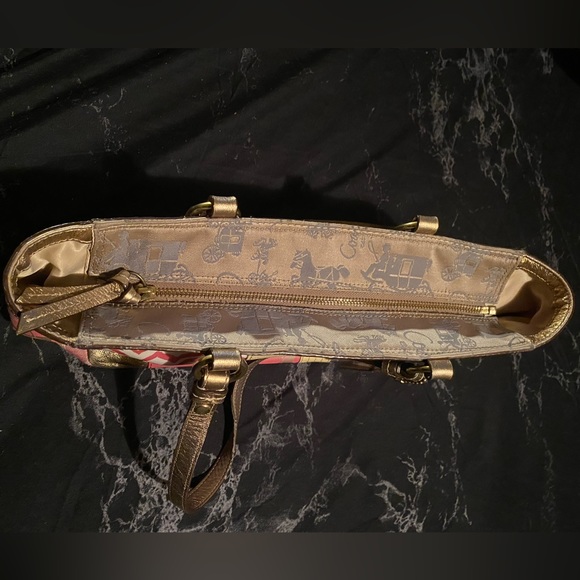 COPY - Coach Gold Pink Blue Patchwork purse - Picture 11 of 13